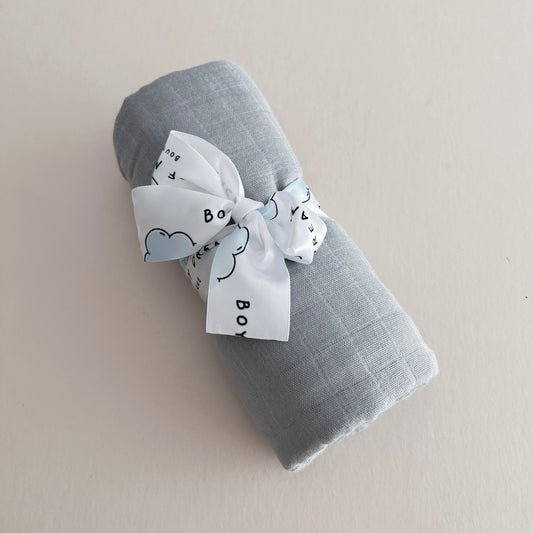 Cool Gray Muslin Swaddle Blanket