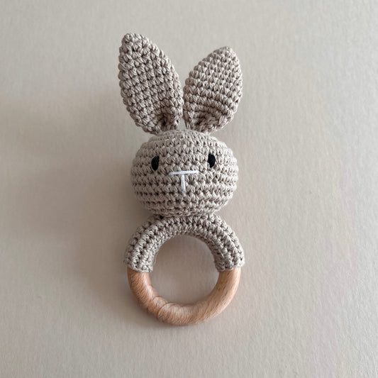 Taupe Bunny Rattle