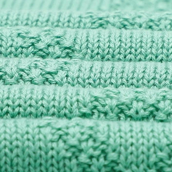 Jungle Green Knitted Blanket