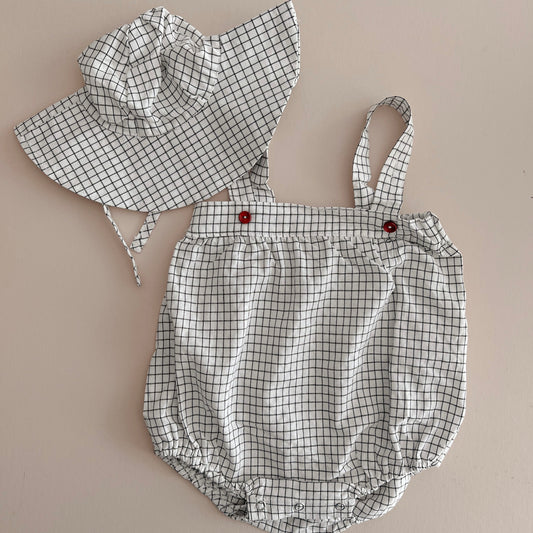 Porcelain Plaid Romper