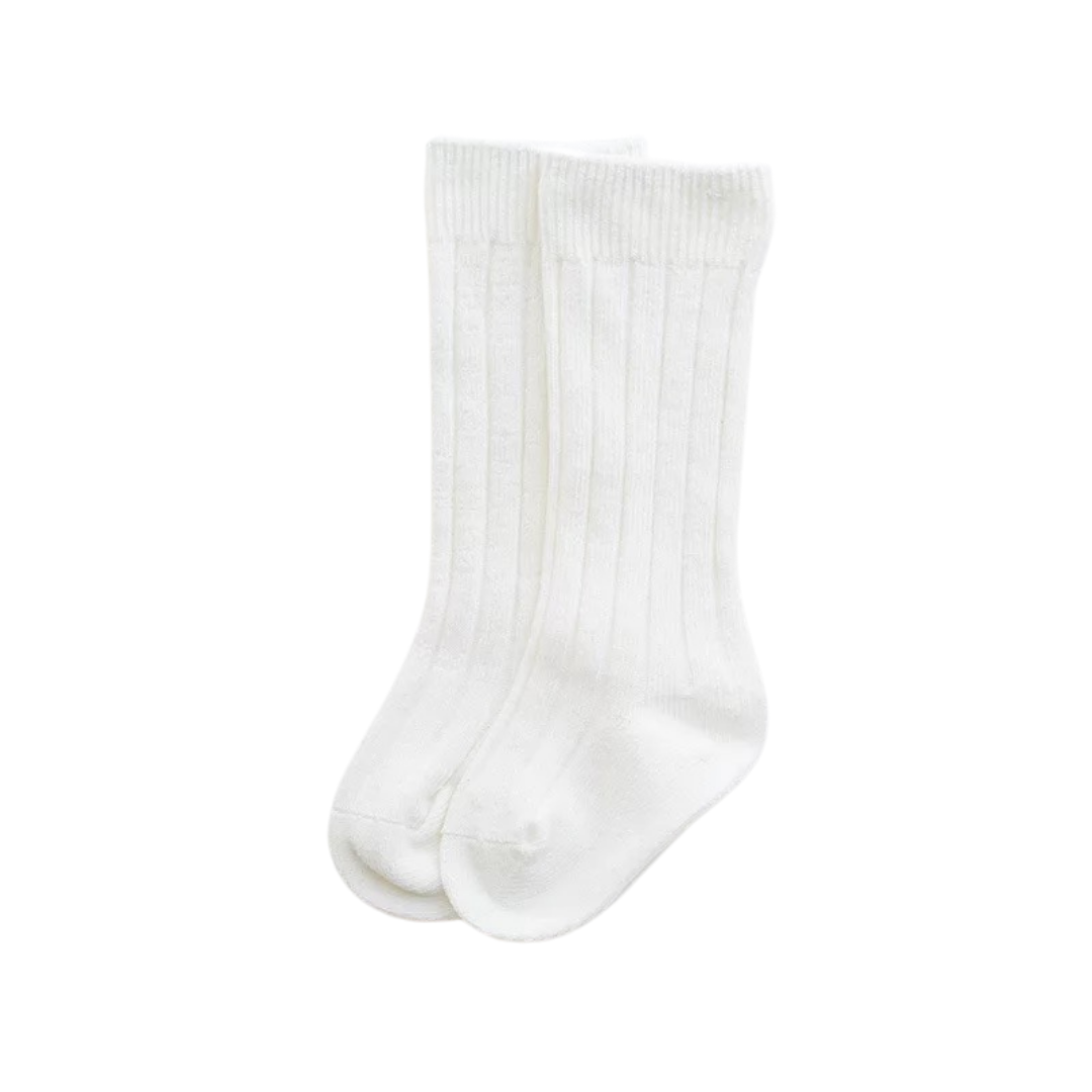 White Knee High Long Tube Socks
